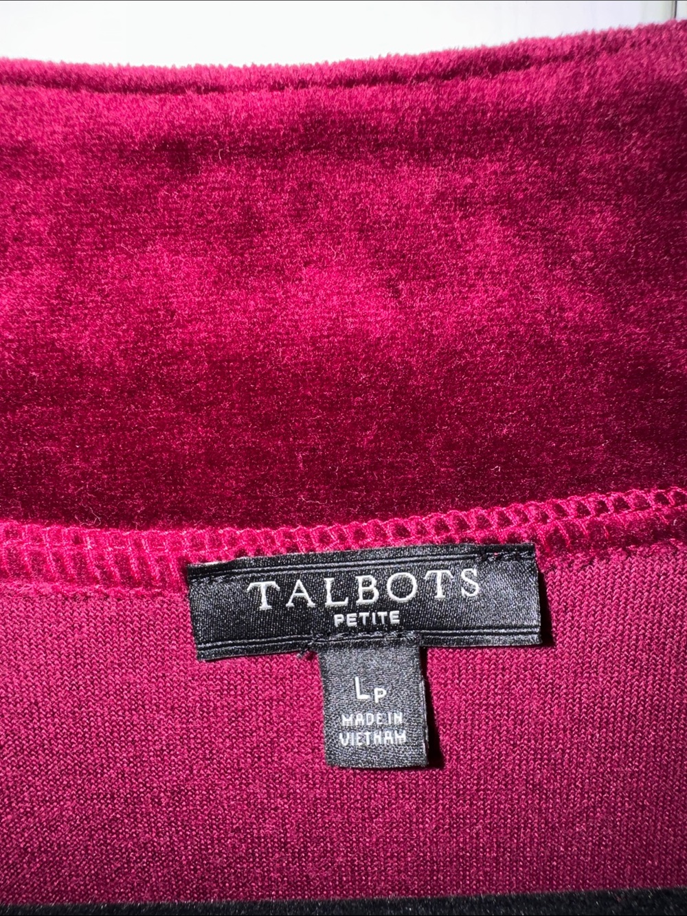 Talbots Petite Velvet V-Neck Tunic Top - Raspberry - Picture 3 of 5